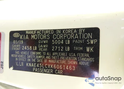 2019 Kia Stinger Gt1 z USA, uszkodzony, nr VIN KNAE45LCXK6061463